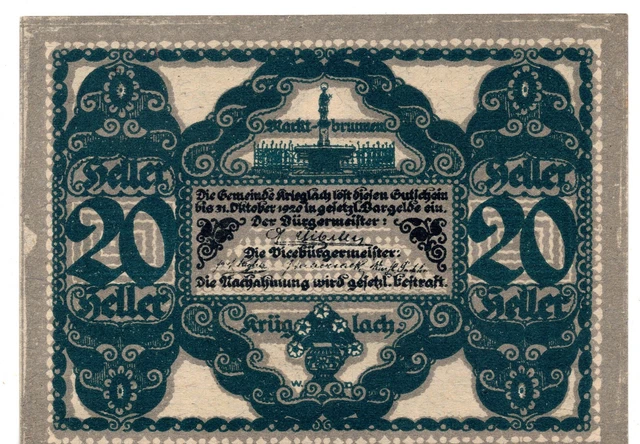 Austria Notgeld Municipality of Krieglach 20 Heller (B141)