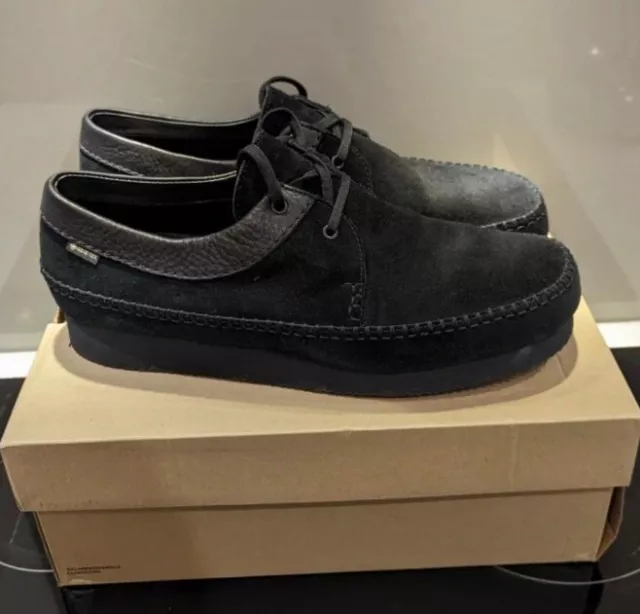 CLARKS ORIGINALS WEAVER Gore Tex Black Suede Mens Shoes Size 11 £40.78 ...