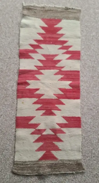 Vintage Antique Native American Indian Hand-Woven Wool Rug Wall Hanging