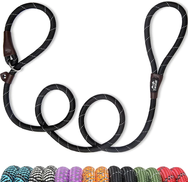 Correa deslizante para perro de dos orejas correa de 1/2" x 6 pies correa de entrenamiento para perros resistente