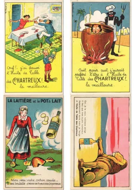 CHARTEAUX TABLE OIL FRENCH ADVERTISING 7 Vintage Postcards (L5287)