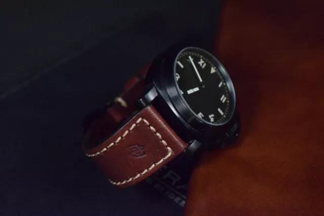 Correa Reloj 26 24 22 Mm Amaro Pam Marron Genuino Cuero Apta Panerai Ma Strap 3