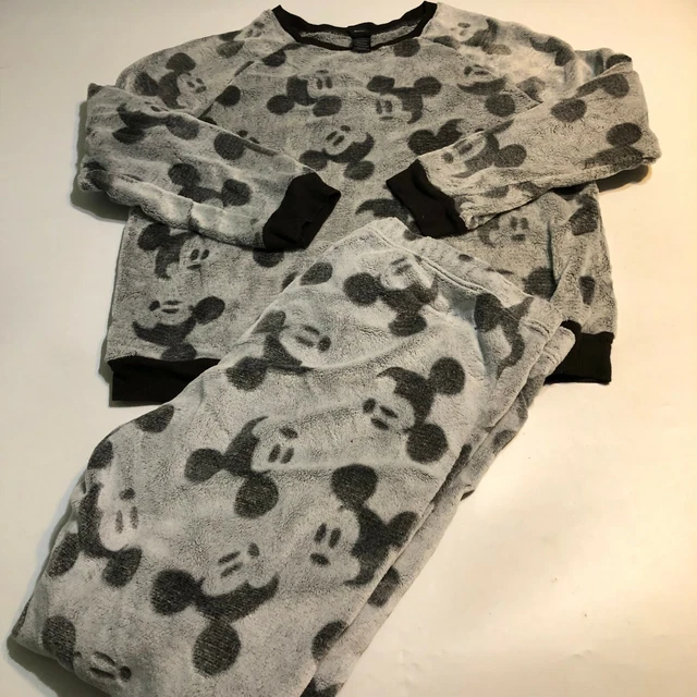 Disney Mickey Mouse Women's 2Pc Fleece Jogger Lounge Set Gray Size XL