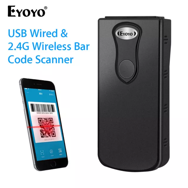 3 in 1 2.4G Wireless Bluetooth 1D 2D QR Barcode Scanner CCD-Bildschirm für IOS.