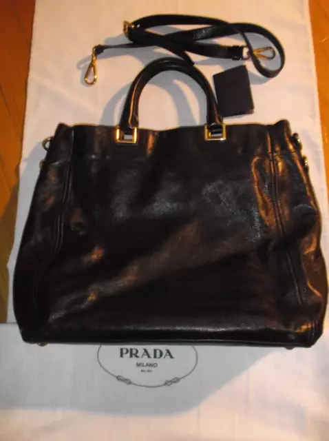 VINTAGE BLACK PRADA Milano Handbag DAL 1913 WITH ORIGINAL AUTHENTICITY CARD  VGC £395.00 - PicClick UK