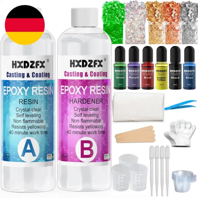Epoxidharz Set Mit Härter - 600 Ml 1:1 Verhältnis Glasklar Epoxy Resin, Kunsthar