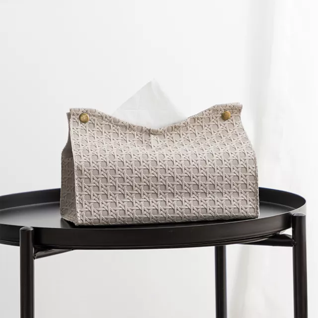 Tissue Case Elegant Keep Tidy Simple Woven Light Luxury Tissue Box Solid Color