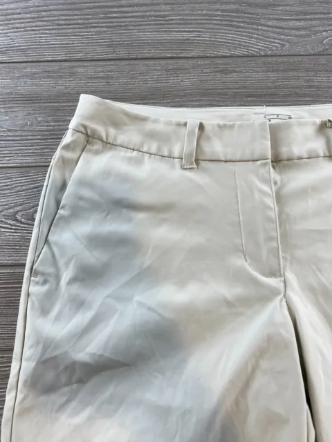 NIKE DRI-FIT WOMENS Bermuda Golf Shorts Size 4 Light Gray Pockets Belt ...