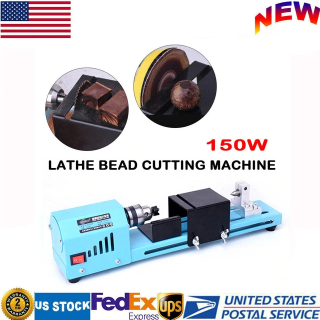150W DIY Mini Lathe Beads Polisher Machine Wood Woodworking Cutting Tool New