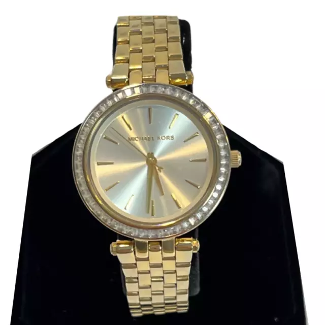 Michael Kors Mini Darci Gold-Tone Glitz Stainless Steel Analog Watch Crystal 2