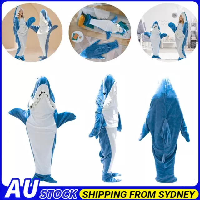 Shark Blanket Hoodie Super Soft Cozy Flannel Adult Wearable Blanket Sleeping Bag