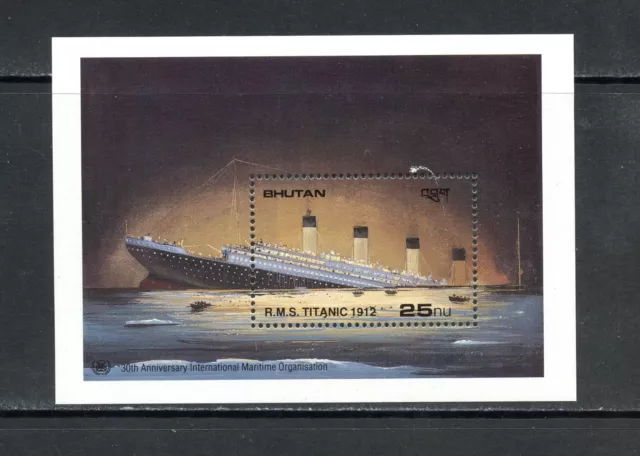 R1306 Bhutan 1989 Schiffe Titanic " Blatt MNH