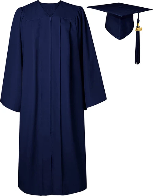 MATTE GRADUATION CAP and Gown 2023 Set Bulk with Tassel for High School