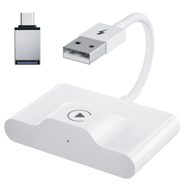 Wireless CarPlay Adapter Dongle Box MP5 Fit for iPhone OEM Wired CarPlay White