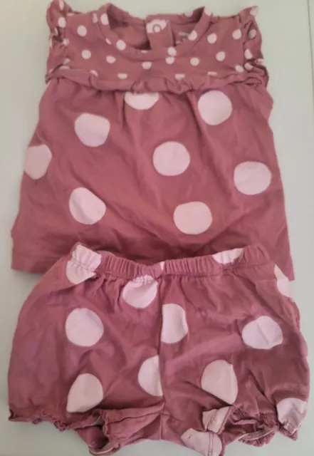 Carters~Two-Piece Baby Girl's Polka Dot Shirt and Shorts Set~Size 12 months