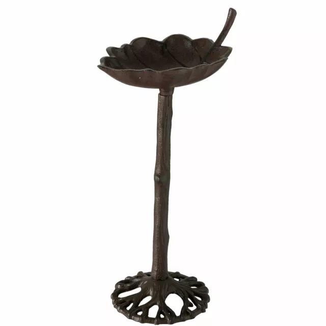 Boltze Vogeltränke Vogelbad Blatt aus Gusseisen, braun Höhe 35 cm  2011092