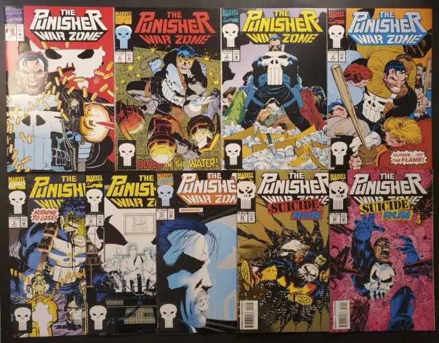 Punisher War Zone lot of 9 #1-5,12,15,23,24 Marvel Comics 1992-94 Beauties! DEAL