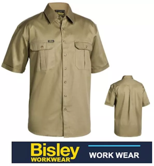 Bisley Workwear - "Original" Cotton Drill Short Sleeve Work Shirt - Bs1433