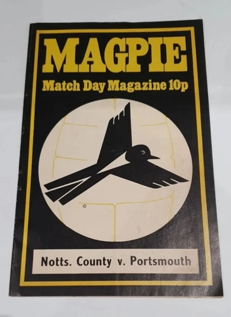 Notts County vs Portsmouth 03/01/1975 Football Program