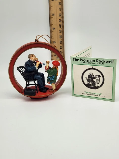 VTG 1987 Norman Rockwell Holiday Ornament Collection "Doctor and Doll"