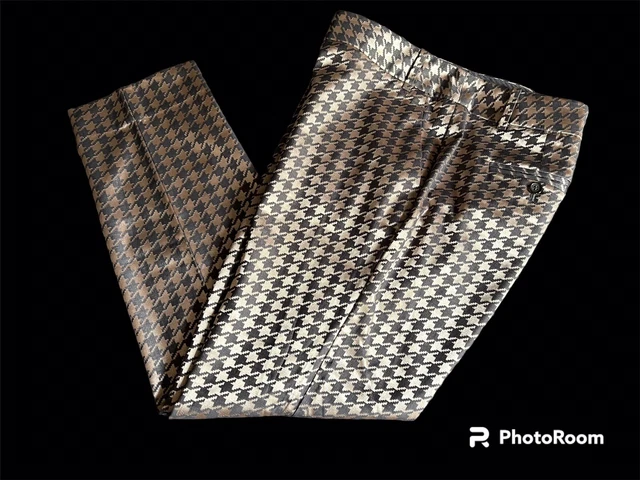 THE LIMITED Cassidy Fit Gold Brown Houndstooth straight leg ankle dress pants 8