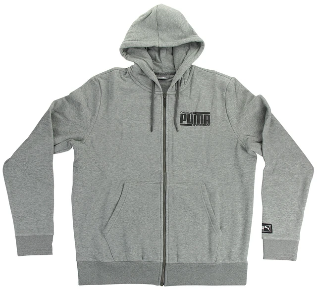 PUMA Athletics FZ Hoody FL Herren Sweatshirt Kapuzenpullover Full Zip grau