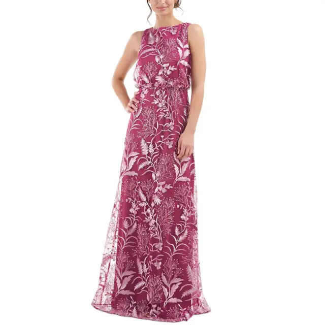 JS Collections Womens Rita Pink Blouson Long Evening Dress Gown 6 BHFO 2648