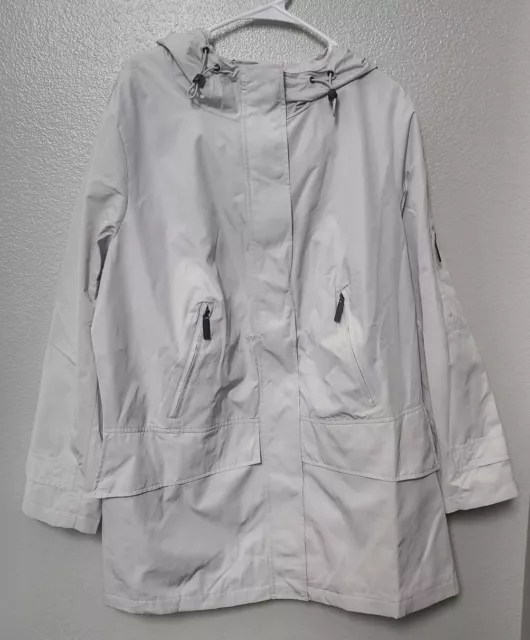 Ellen Tracy Women's Windbreaker/ Hooded Rain Jacket Coat Size 1X Khaki Oat