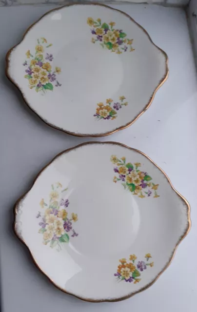 2 Royal Albert Primulette  Bone China Cake  Sandwich Plate Size Is 25 x 22 cm