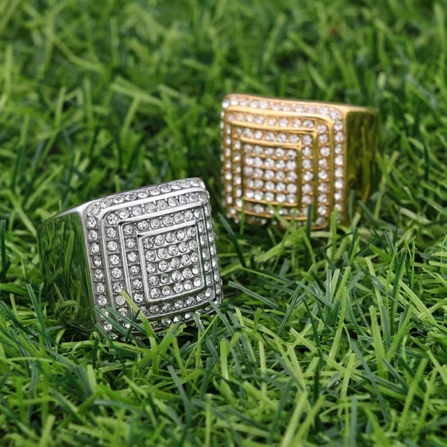 Hip Hop Big US Dollar Sign Rings Gold Plated Iced Out Cubic Zirconia Bling Pinky  Ring for Men - AliExpress