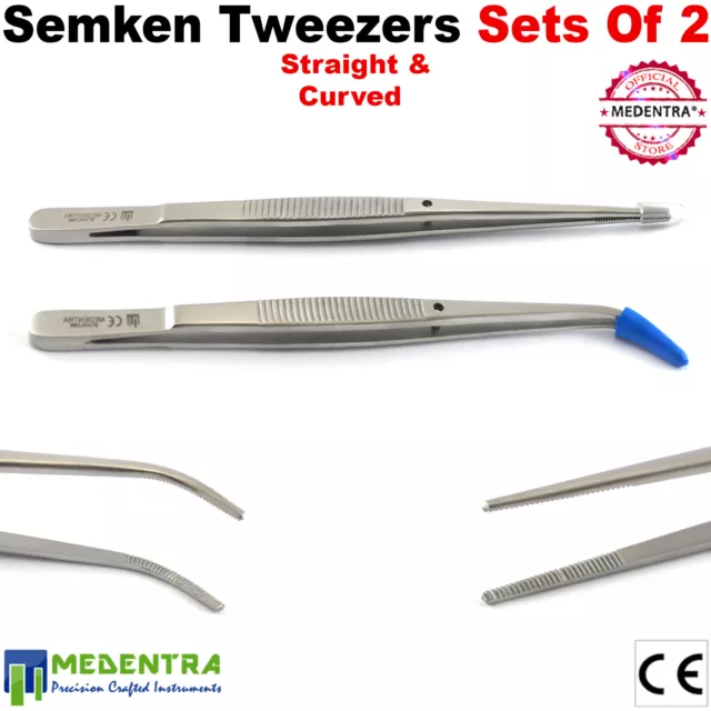 Surgical New Semken-Taylor Tweezers Dental Cotton Tissue Forceps Sets Of 2 CE 2