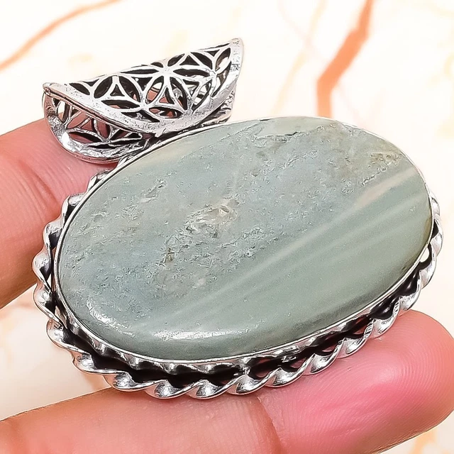 Imperial Jasper Gemstone Handmade Gift Jewelry Pendant 1.58" M090