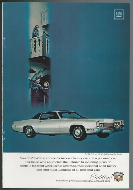 1969 CADILLAC FLEETWOOD advertisement, Cadillac print ad Fleetwood Eldorado