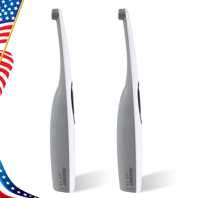 2 x Dental Wireless Cordless LED Cure Curing Light Lamp 2200mw Resin Cure 3 Sec
