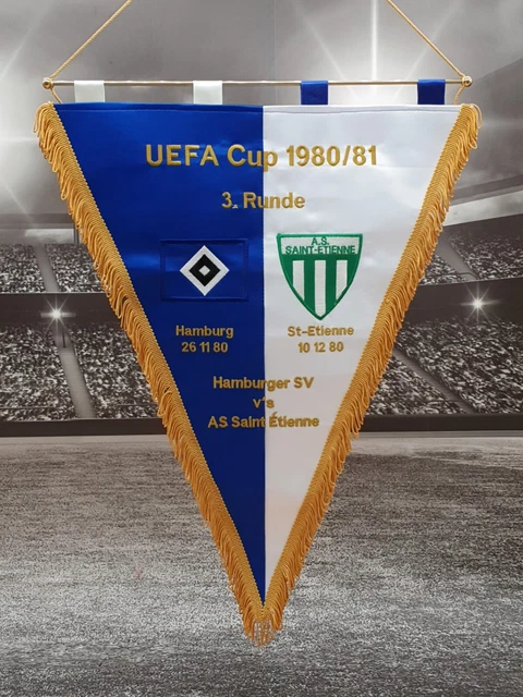 Fanion Finale Coupe UEFA 1982 - HSV Hambourg Vs IFK Göteborg - Vintage - Très Bon état