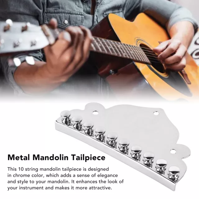 Mandolin Tailpiece chitarra metallo 10 corde mandolino coda di ricambio per gallina