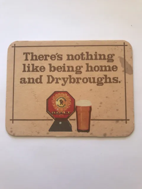 Retro Vintage Drybroughs Beer Mat / Coaster - pub memorabilia home bar man cave