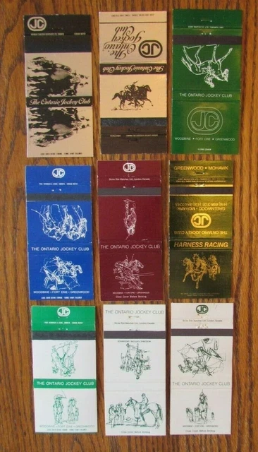 Horse Racing Sports Matchbook Matchcover: Ontario Jockey Club -E13