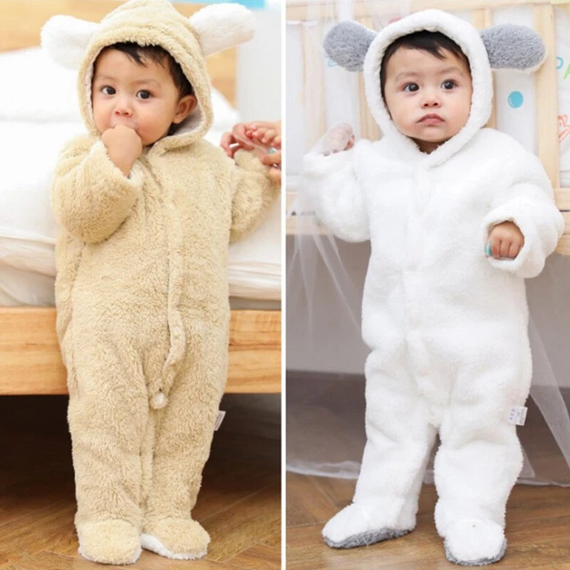 Tuta invernale neonato bambine pile pile con cappuccio cappotto caldo outwear 7