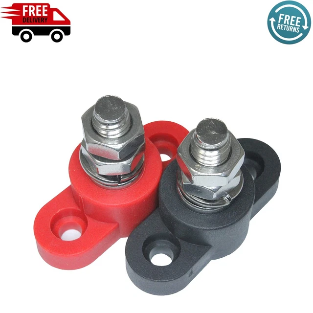 Positive Insulated Battery Power Junction Post Block 3/8 Lug X 16 thread (Red &
