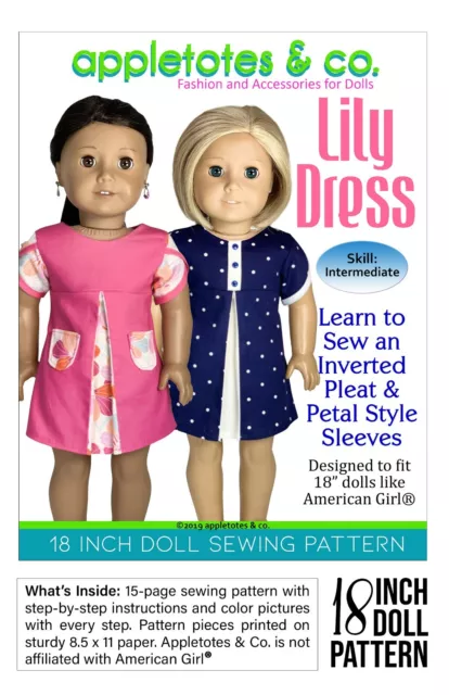 American Girl Doll Sewing Pattern - Lily Dress Sewing Pattern for 18" Dolls