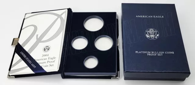 2004 AMERICAN EAGLE PLATINUM 4 COIN PROOF SET US Mint Box W COA - NO COIN