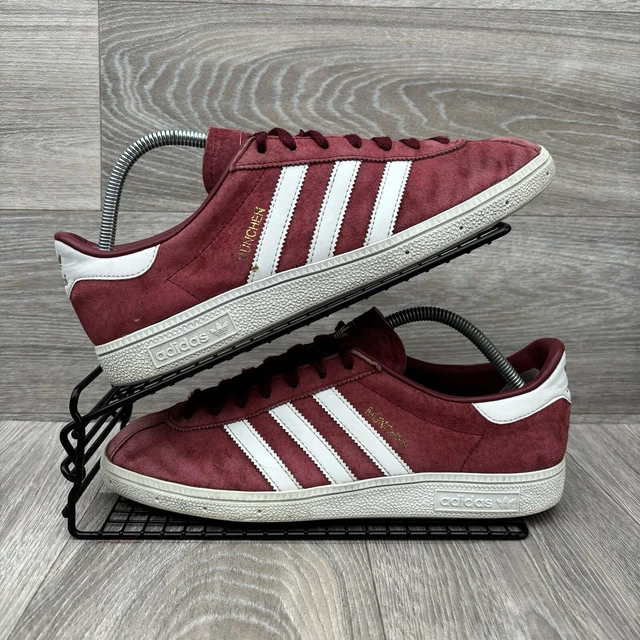 ADIDAS MUNCHEN SHOES Mens Size UK 9 Suede Burgandy White Originals 80s Casual 29.99 PicClick UK