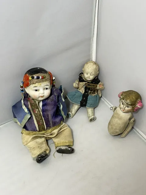 Vintage Bisque Doll Made in Japan Set of 3 Dolls