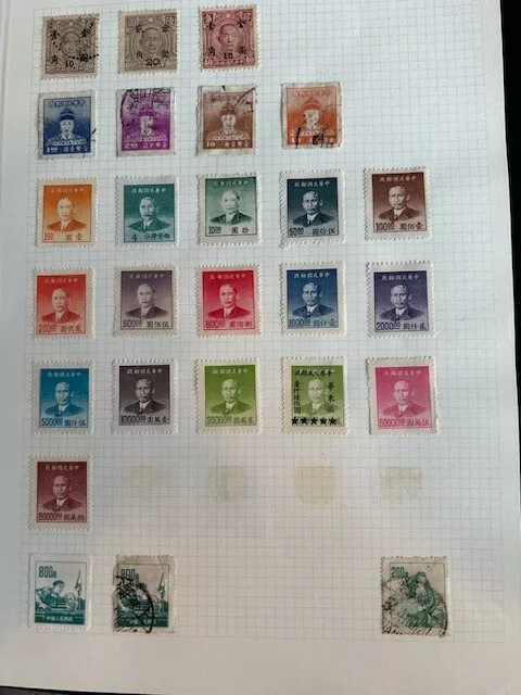 8131 China 2 sides  album page 41 stamps mixed condition