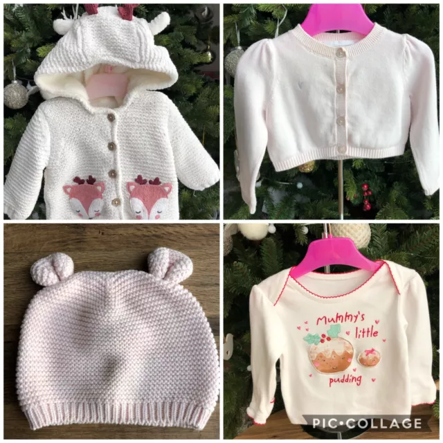 Baby girl clothes 0-3 months bundle Gap hat, little white company cardigan , top