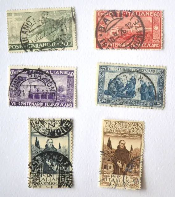Francobolli stamps Italia Regno 1926 S.Francesco lotto di 6 valori usati