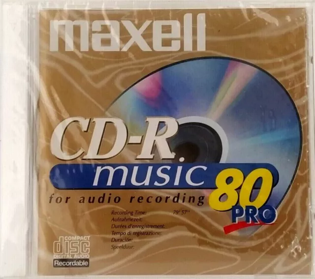 Maxell CD-R80 PRO Audio Music 80 Mins CD-R Blank Recordable Disc - NEW