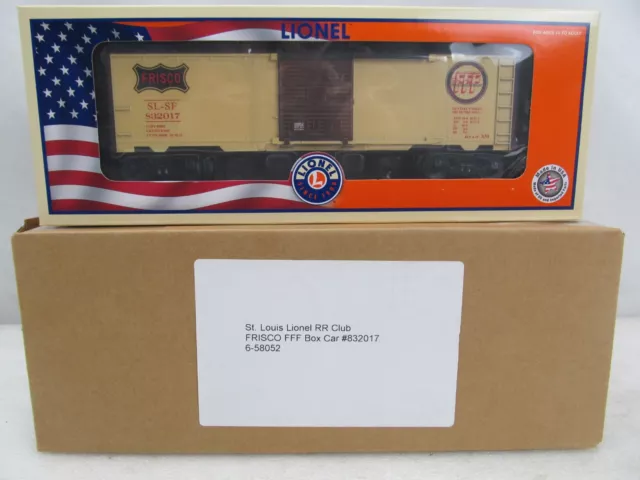 Lionel 6-58052 Frisco FFF Boxcar nuevo en caja calibre O #832017 St. Louis RR Club 2018