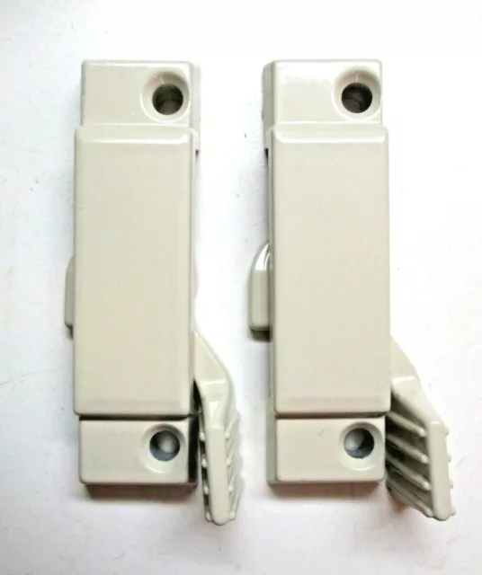 2 Sliding Window Beige Zinc Sweep Latch Sash Locks 1/8" Lip 2-1/4 Centers 9/16SB